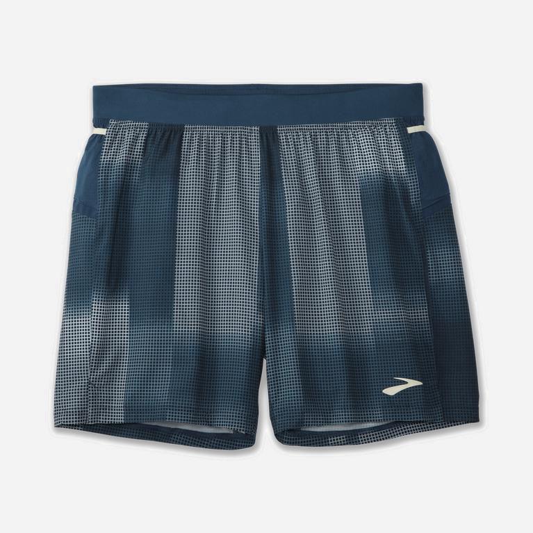 Brooks Sherpa 7 2-In-1 Mens Running Shorts Ireland Indigo Rush Altitude Print (FTWI-64038)